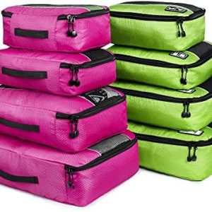 MMLLZEL 4 Piece Set High-Grade Suitcase Organizer Travel Packing Cube Nylon Breathable Men Women Luggage Organizer Cube Set (Color : D)